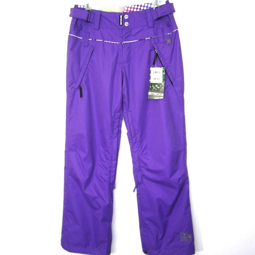 Ride NEW Eastlake Snowboard Ski Pants Size S Purple Gaitors Vents Polyester